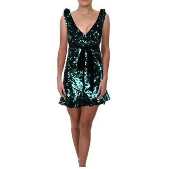 Free People6 Green Mini Dress 7AX51-3